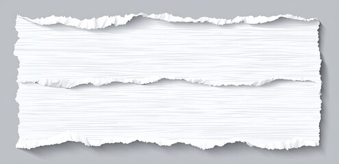 Ripped white paper strips layered on a gray background