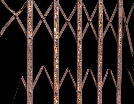 Rusty, broken metal gate