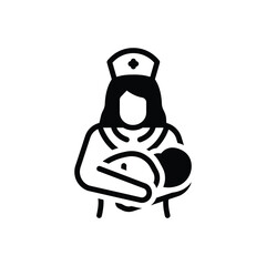 Black solid icon for midwifery