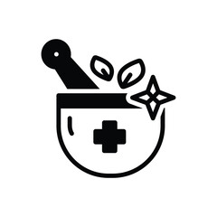 Black solid icon for ayurveda