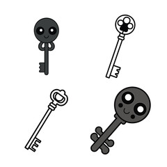 Black Silhouette of Antique Skeleton Key