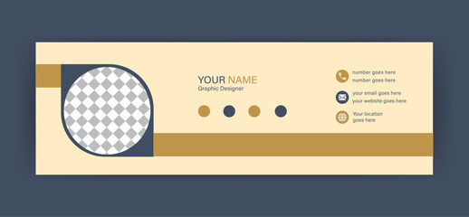 Modern Minimalist Email Signature with Yellow and Grey Accents