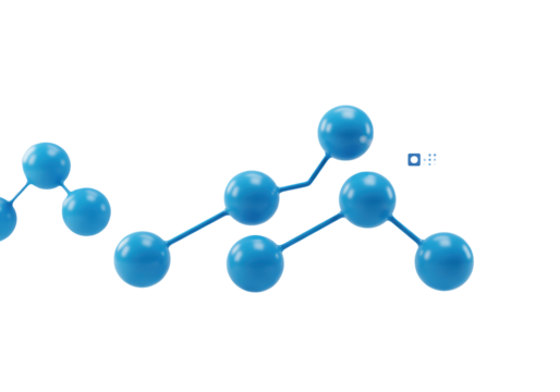 Isolated Molecular Structure Representation in Blue