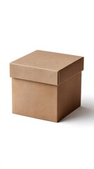 Simple brown box with flap detail visible, centered on white