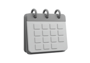 Isolated Blank Calendar with Gray Blocks for Dates and Events