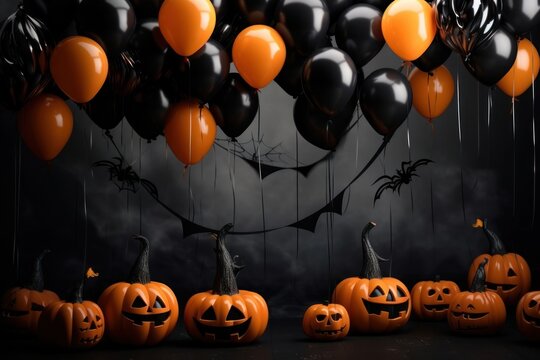 Halloween halloween balloon jack-o'-lantern. - Powered by Adobe