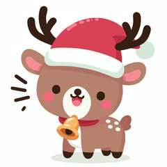 Cheerful reindeer wearing a bell collar