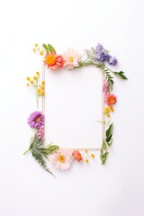 Flower wreath plant white background.