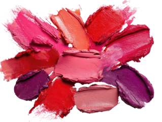 Abstract lipstick swatches in a variety of shades