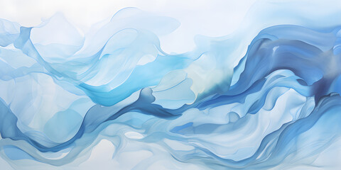 Fototapeta premium Abstract watercolor swirls of blue and white