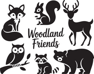 Charming woodland animals create whimsical forest scenes