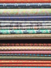 Various kinds of colorful wrapping papers at South Korea's stationary store 