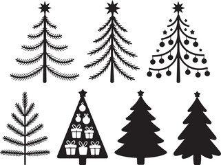 Obraz premium Festive Christmas trees collection for holiday design
