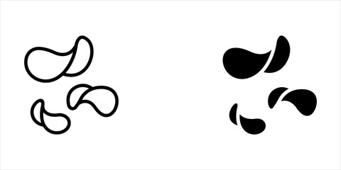 Potato chips icon set, Linear style sign for mobile concept and web design