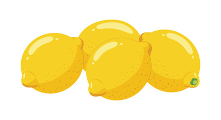 A group of bright yellow lemons isolated on a white background