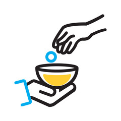 Vector multi color icon for Poor