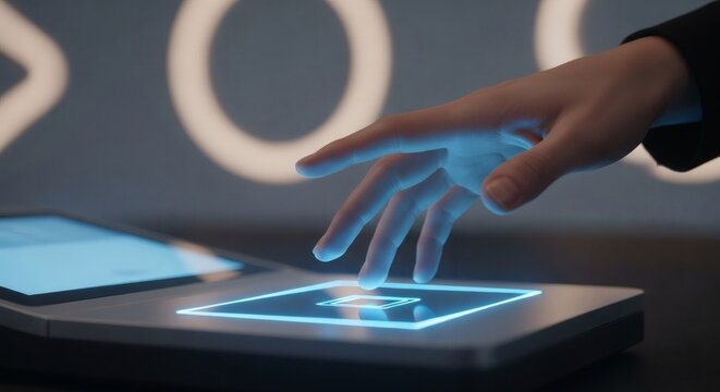 Human interaction with touch screen technology highlighting digital interfaces and user experience