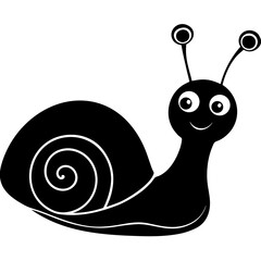 Cute Snail Cartoon Characters Vector Illustration for Kids Coloring Book