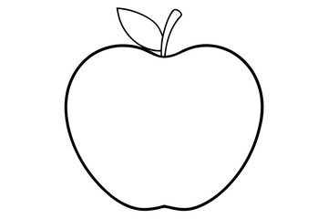 apple line art vector illustration, apple outline