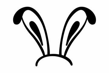 easter bunny ears silhouette art, rabbit ears black icon