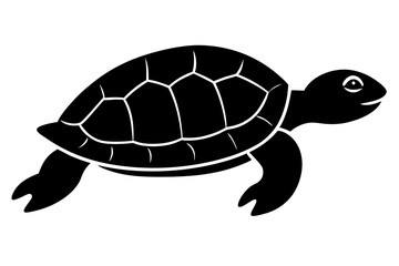  turtle silhouette vector illustration, turtle black icon