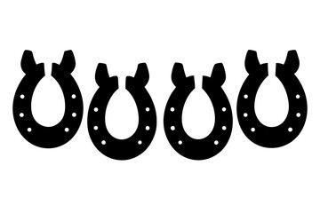 horseshoe silhouette vector set, horseshoe black symbol