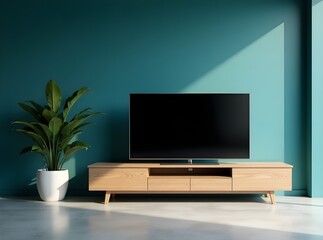 Sleek Modern Interior Design with Wall Mounted Television