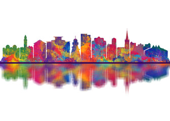 Fototapeta premium Bournemouth England Skyline. Cityscape Skyscraper Buildings Landscape City Downtown Abstract Landmarks Travel Art