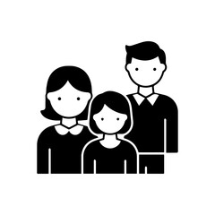 Simple Black and White Family Portrait Depicting Three Individuals Together.