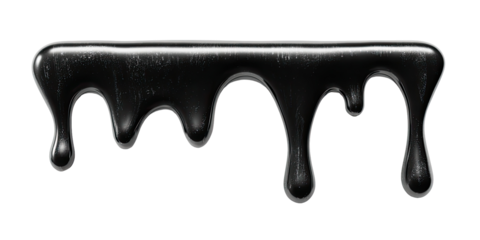Dark, viscous liquid dripping in a textured, dripping pattern