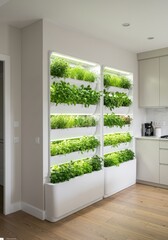 Vertical Indoor Herb Garden: A Modern Kitchen Design Element Promoting Freshness and Sustainability