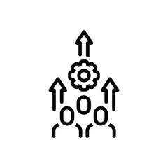 Black line icon for leadership development