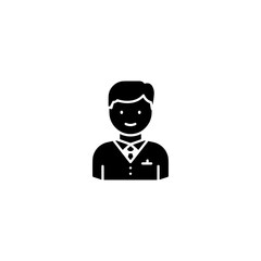 Simple Icon of a Business Professional in Formal Attire.