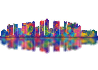 Obraz premium Campinas Brazil Skyline. Cityscape Skyscraper Buildings Landscape City Downtown Abstract Landmarks Travel Art
