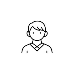 Simple Line Art Illustration of a Young Person.
