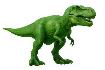 Naklejka premium Green tyrannosaurus rex standing with transparent background, perfect for easy integration into any project