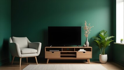 Chic Modern Interior with Sleek Wall Mounted Television