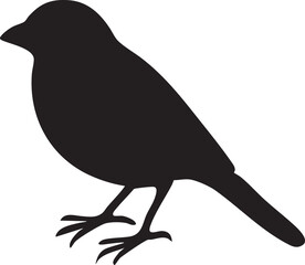 A House Finch vector illustration as a silhouette on a white background, symbolizing nature and wildlife