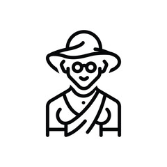 Black line icon for fashion