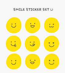 happy smile set icon