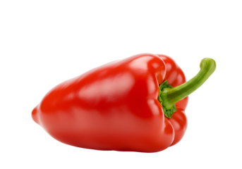 Close-up of a Fresh Red bell pepper on a black background for culinary and health uses