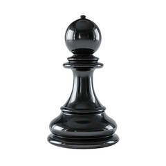 Black chess pawn isolated on transparent background, a single game piece representing strategy, competition, and the challenge of intelligence