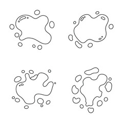 Hand Drawn Ink Blot Set Splatter Collection Liquid Stain Elements Vector Illustration