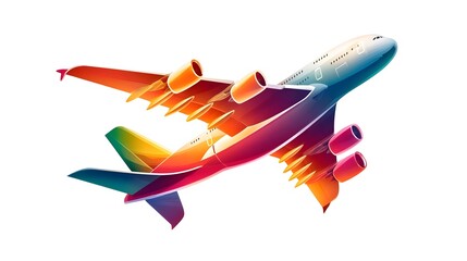 Naklejka premium Colorful abstract aircraft design for travel industry