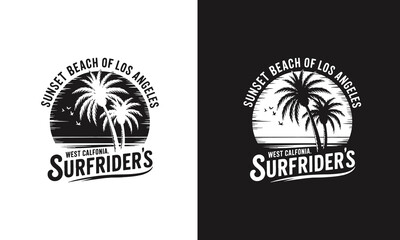 Sunset Beach T-shirt Design Set Collection