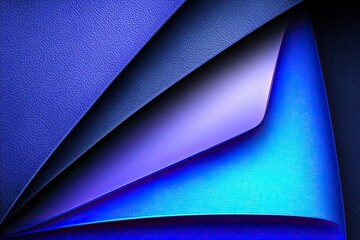 Abstract layered shapes of various shades of blue and purple