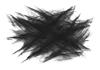 Fototapeta premium Black abstract brush stroke texture isolated on transparent background