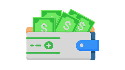 Wallet with money cash finance payment currency dollar savings income investment wealth business concept