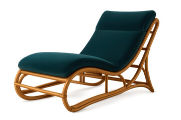 Luxurious golden-framed chaise longue featuring teal fabric, showcasing elegant design with plush comfort against neutral backdrop