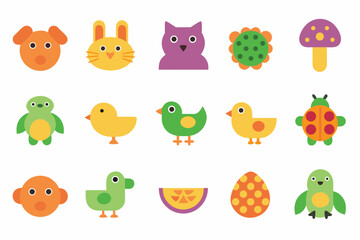 Fototapeta premium A clean and stylish set of linear animal illustrations perfect for pet shop branding, veterinary clinics, and nature-themed merchandise.